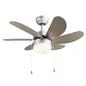 Stropni ventilator jeklen z lesnim potiskom 80 cm z vlečnim stikalom - Fresh