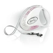 Flexi povodec Glam Composition M Belt 5m Pearl White