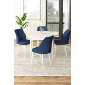 Hanah Home Set Trpezarijski sto i 4 stolice, Tamnoplavi