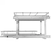 VEVOR Organizator omare z 2 nivojema izvlečni 215x225x19 cm srebrne barve