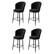 Hanah Home Set 4 barske stolice Fora Crni