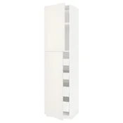 METOD / MAXIMERA Vis.el. s 2 vrata/4 fioke, bela/Veddinge bela, 60x60x240 cm