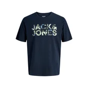 JACK & JONES Majica JJEJeff  nočno modra / siva / pastelno zelena