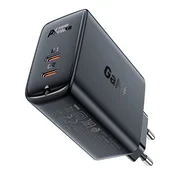 slomart acefast a29 pd50w gan (usb-c+usb-c) polnilec z dvema vratoma črn