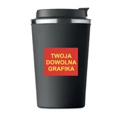 shumee Vrhunska termo skodelica z vašim lastnim grafičnim in foto potiskom, črna KT_173