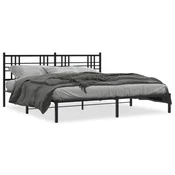 Vidaxl Kovinski posteljni okvir z vzglavjem črn 193x203 cm