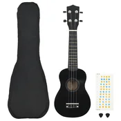 Set djecjeg ukulelea Soprano s torbom crni 21 