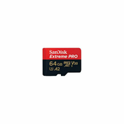 SanDisk Extreme PRO microSDXC 64GB + SD adapter 200MB/s in 90MB/s A2 C10 V30 UHS-I U3