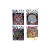 Teddies Ustvarjalni komplet diamantnih slikarskih živali 20x20cm z lepilnimi diamanti 4 vrste na kartici 21x26cm