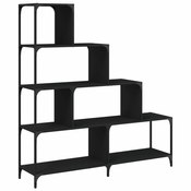 Regal za knjige 4 razine crni 139x33,5x149 cm konstruirano drvo