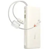 BASEUS Powerbank 20000 mAh 100 W z zaslonom in dvema kabloma USB-C – bež
