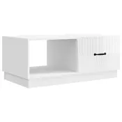 vidaXL Klubska miza Bela visok sijaj 90 x 50 x 37 cm Inženirski les