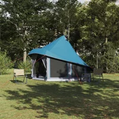 Tipi šator s krovom s pohranom Plava 404 x 370 x 270 cm taft