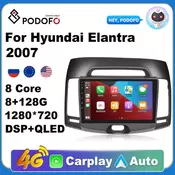 Podofo 9” 2din Android 10.0 Car Radio Multimedia Video Player Navigation GPS For Hyundai Elantra 2007 Carplay Android Auto
