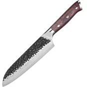 Damaskus kuhinjski nož Tetsuya - Santoku / Rjava KP37522