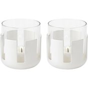 Svečnik za čajne svečke LUNA, 7 cm, nežno bela, nerjaveče jeklo/steklo, Stelton