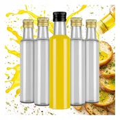 shumee 50x stekleničk DORICA 250 ml PROZORNE za olivno olje in kis z dozirnikom