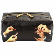 Kozmetična torbica TOILETPAPER LIPSTICKS, 25,5 x 12 cm, črna, Seletti