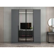Hanah Home ormar sa reflektujucim staklom Nisa 20594, 180 cm, antracit