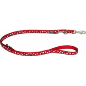 Red Dingo Preklopni povodec rdeč s pikami 25 mm