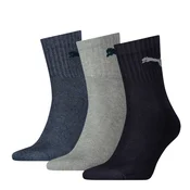 PUMA Short Crew Socks Unisex (3-Pack), Clothing, Navy/Grey/Nightshadow Blue, 43-46