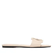 CALVIN KLEIN JEANS Natikace Calvin Klein Square Flat Sandal Emblem HW0HW03128 Écru