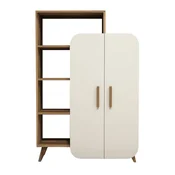 Hanah Home Form Walnut Cream Polica za knjige 90x132x32cm, Belo braon