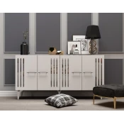Hanah Home Konzola Junes, 150x79x40 cm, Belo-srebrne boje