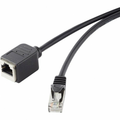 renkforce RJ45 omrežni podaljševalni kabel CAT 5e F/UTP 3 m črne barve z zaščito zapaha, s pozlačenimi vtičnimi kontakti renkforce