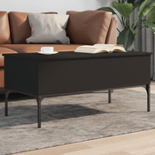 Stolic za kavu crni 100 x 50 x 45 cm konstruirano drvo i metala