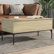 Stolic za kavu boja hrasta 100 x 50 x 45 cm od drva i metala