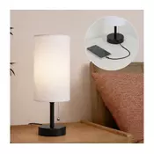 Brilagi - Stona lampa sa USB portom TABLON 1xE27/25W/230V crna/bela