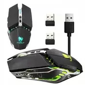 Bežični optički 2x usb miš za igranje 1600dpi led rgb 2.4ghz