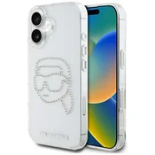 Karl Lagerfeld Ovitek Karl Lagerfeld IML Rhinestones Karl Head - iPhone 16 (prozoren)