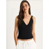 Bianco Lucci Top Crop Top črna