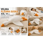 Kruzzel Kruzzel velika plišasta gos 130 cm – mehka igrača in blazina, 0+