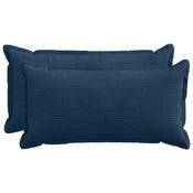 Vidaxl Prevleka za blazino 2 kos HOUTEN Temno modra 40 x 70 cm