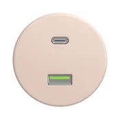 Kliklap - Retro USB uticnica A+C bez okvira, staroružicasta