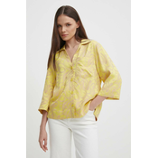 Košulja Mos Mosh za žene, boja: žuta, regular, s klasicnim ovratnikom