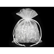Darilna vrečka 13x18 cm organza - bela (10 kosov)