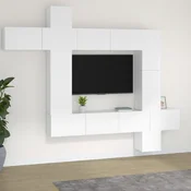 9-dijelni set TV ormarica bijeli od konstruiranog drva