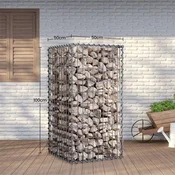 Songmics Gabionska košara 100x90x30 cm srebrna