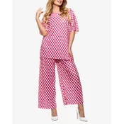 Resti Fuchsia womens pleated patterned set - Clothing