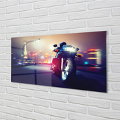 tulup.si Slika na akrilnem steklu Motorcycle mesto nebo 100x50 cm 4 obešalnika