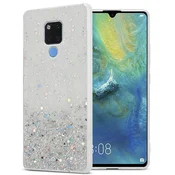 Cadorabo Cadorabo Case, združljiv s Huawei v prozornici z bleščicami - zaščitnim pokrovom, narejen iz fleksibilnega silikona TPU s penečimi bleščicami, (20574188)