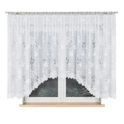 shumee Renata gotova zavesa s podrezanim vzorcem, žakard, bela, cvetlična, 400x150 cm