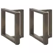 Noge za klub stolić T-oblika 2 kom Crne 50x25x(42-43) cm Čelik