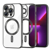 Ovitek Techsuit Luxury Crystal MagSafe za iPhone 13 Pro - črn