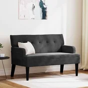 vidaXL Chesterfield klop Črna 112 x 65.5 x 75 cm Žamet