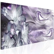 Slika - Lilies and Waves (1 Part) Narrow Pale Violet 150x50